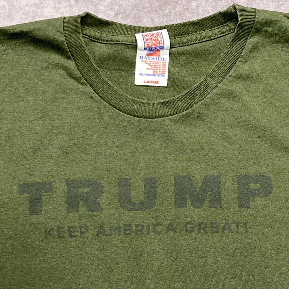 Bayside Shirt Mens Large Green Trump Keep America Great Political Tee